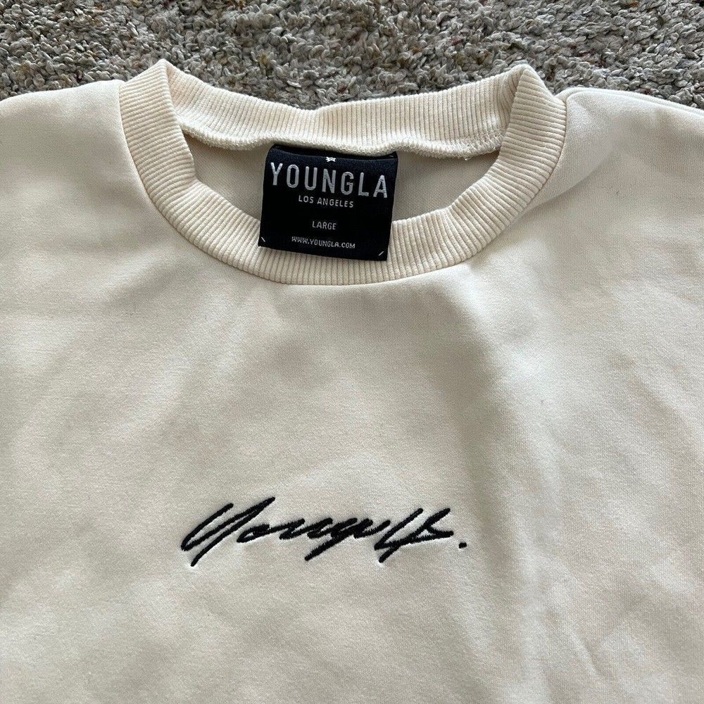YoungLA Unisex Print Oversized Workout Tank Beige Size XL - Picture 5 of 9